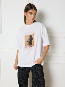 T-shirt cowgirl Maggy wit - Refined Department