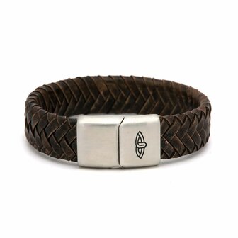 Leather Bracelet Glory Brown 15MM Silver - Karma Him