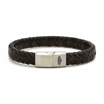 Leather Bracelet Victorian Brown 10MM Silver - Karma Him