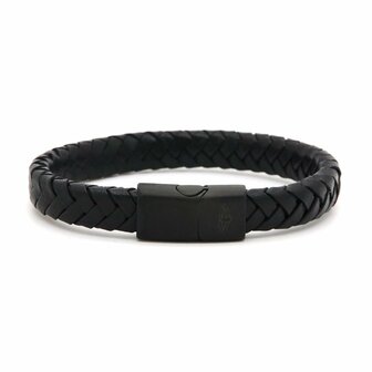 Leather Bracelet Victorian Black 10MM Black - Karma Him