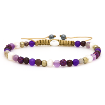 Armband spiral Elodie purple crystal xxs - Karma