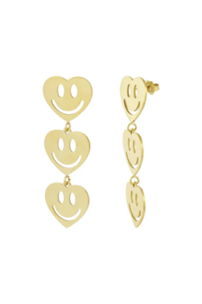 Oorbellen smiley lovers - goud