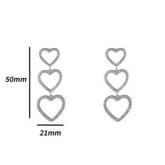 Oorbellen E4880-1 strass hearts zilver - Day&amp;Eve 