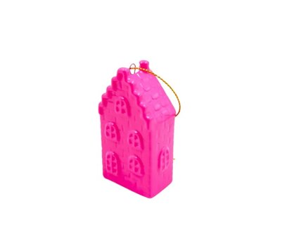 Kerstbal huisje neon  pink- HouseVitamin