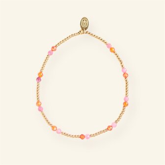 Armband Lila en Oranje facet - MableHappiness