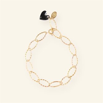 Armband Chain hartje zwart - MableHappiness