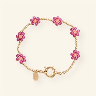 Armband pink flower - MableHappiness