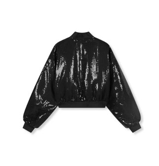 Jacket ladies bomber paillet Amber zwart - Refined Department