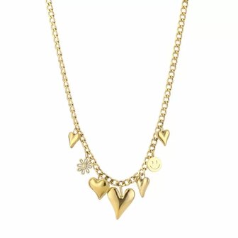 Bedelketting smily love - goud