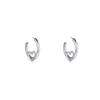 Oorbellen E4251-3 heart hoop zilver- Day&amp;Eve 