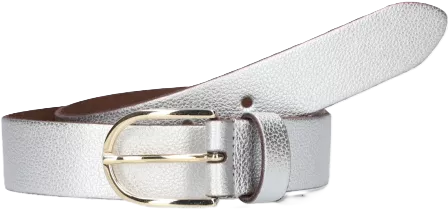 Riem leer metallic bubble belt Silver - Elvy Fashion