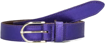 Riem leer metallic paars - Elvy Fashion