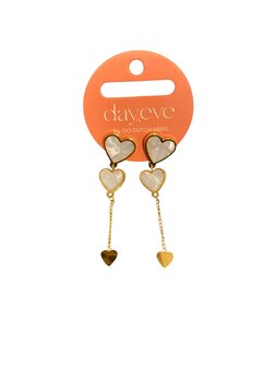 Oorbellen E4711-2 Short pearly heart earring goud - Day&amp;Eve 