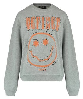 Trui/sweater smiley Jayne grijs - Refined Department