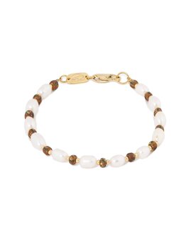 Armband brown pearl gold - George The Label