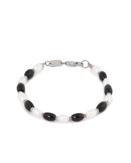 Armband Black pearl silver - George The Label