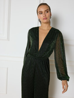 Jumpsuit KITT glitter donkergroen - Refined Department