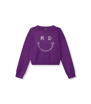 Trui/sweater tifanny smiley paars - Refined Department