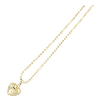 Ketting ballchain goud met hartje FJ7904 - Fushi