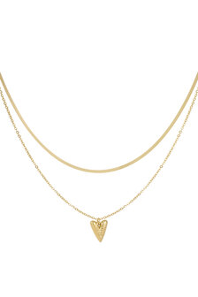 Ketting heartfelt layers - goud