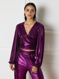 Top wikkel metallic Varia fuchsia - Refined Department