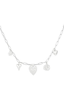 Ketting heartfelt charms - zilver