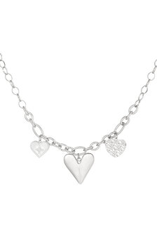 Ketting triple heart - zilver