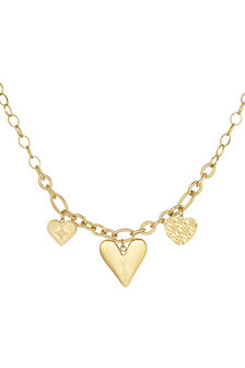 Ketting triple heart - goud