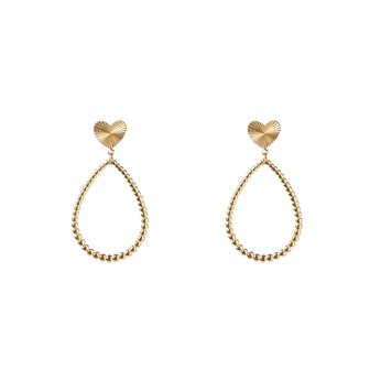 Oorbellen E4492-2- heart drop goud- Day&amp;Eve 