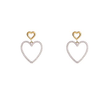 Oorbellen E4490-2 pearl hearts goud- Day&amp;Eve 