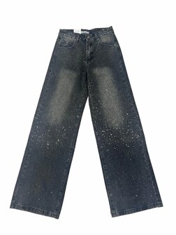 Jeans wide leg glitter Black - Pinned by K