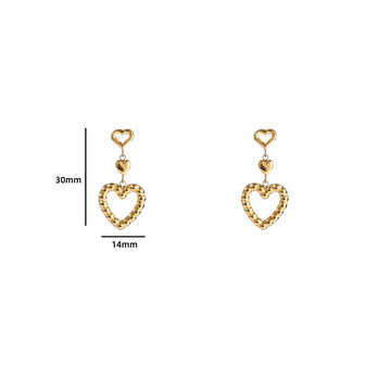 Oorbellen E4493-2 hearts goud- Day&amp;Eve 