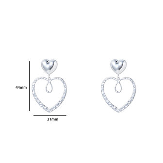 Oorbellen E4372-1 looped heart zilver- Day&amp;Eve 