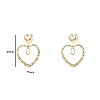 Oorbellen E4372-2 looped heart goud- Day&amp;Eve 