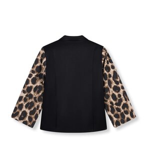 Blazer Suki leopard mouw zwart - Refined Department