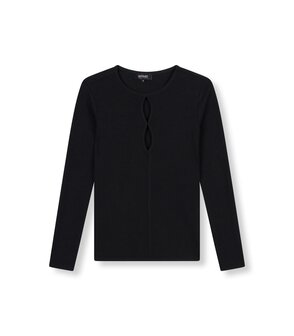 Top/longsleeve Demiya zwart - Refined Department