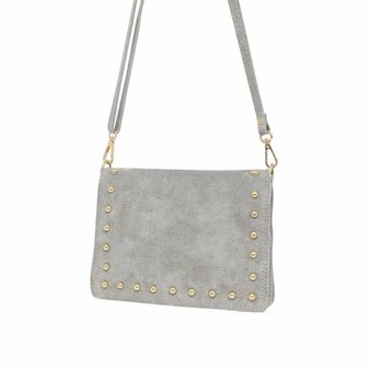 Tas Button bag khaki grijs - Baggyshop