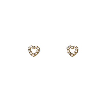 Oorbel E4900-2 pearly heart stud goud - Day&amp;Eve