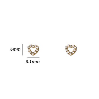 Oorbel E4900-2 pearly heart stud goud - Day&amp;Eve