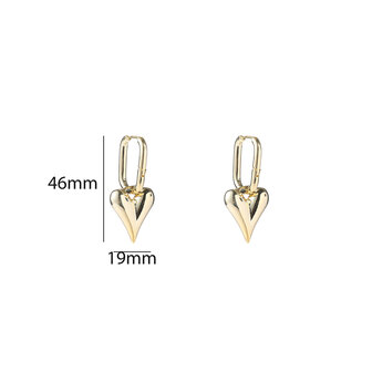 Oorbellen E5022-2 Heart hoop goud - Day&amp;Eve