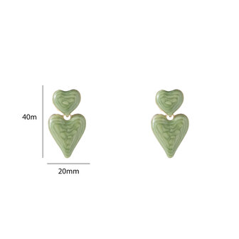 Oorbellen E5056-2 Enamel hearts mint - Day&amp;Eve