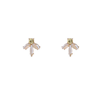 Oorbellen E5001-1 Stones stud goud cream - Day&amp;Eve