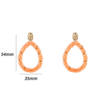 Oorbellen E4694-05 Double flower stud light coral goud - Day&amp;Eve