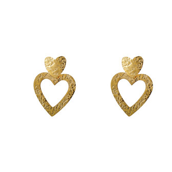 Oorbellen E5331-2 Big heart dangle goud - Day&amp;Eve