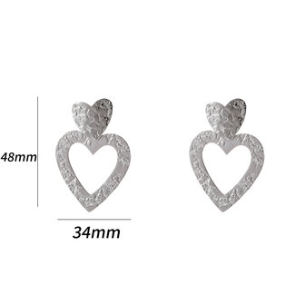 Oorbellen E5331-1 Big heart dangle zilver - Day&amp;Eve