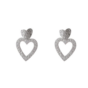 Oorbellen E5331-1 Big heart dangle zilver - Day&amp;Eve