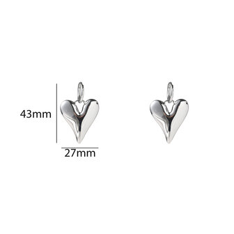 Oorbellen E5427-1 Big heart hoop zilver - Day&amp;Eve