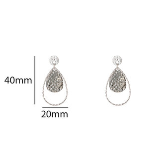 Oorbellen E5306-1 Double drop dangle zilver - Day&amp;Eve 