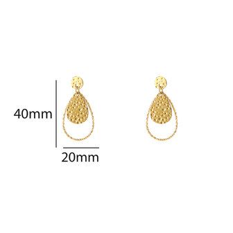 Oorbellen E5306-2 Double drop dangle goud - Day&amp;Eve 