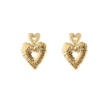 Oorbellen E5438-2 Roped heart goud - Day&amp;Eve 